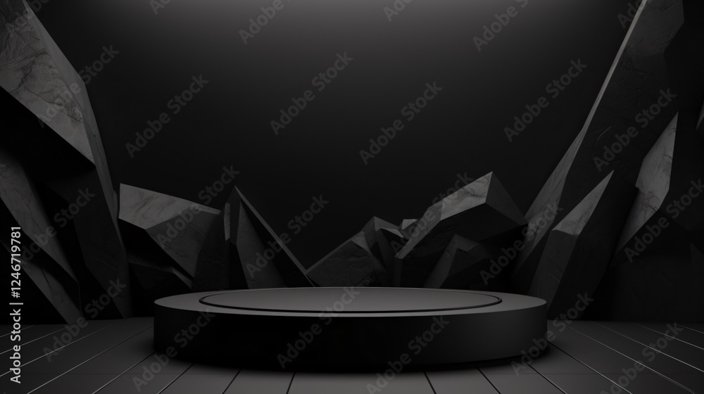 Black Geometric Rocks Professional Black Geometric Stone and Rock Shape Background for Design ...