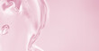 © Yevhenii Khil - Abstract soft pink liquid with flowing texture and bubbles on a soft pastel background. Elegant and modern fluid composition. Copy space available. luxury pastel background for beauty products. Banner