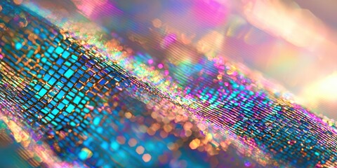 Poster - Colorful, multi-colored pattern with a blue and gold stripe