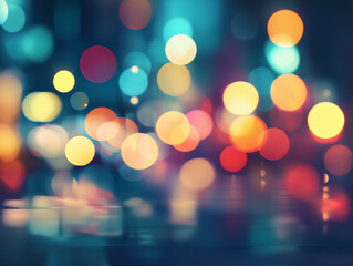 Poster - Blurred background of police flashing lights at the crime scene