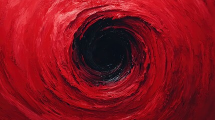 Poster - A vivid swirl of red paints depicting the depth of an abstract vortex.