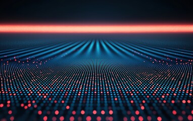 Aufkleber - Abstract digital landscape with vibrant dots and lights creating a mesmerizing effect.