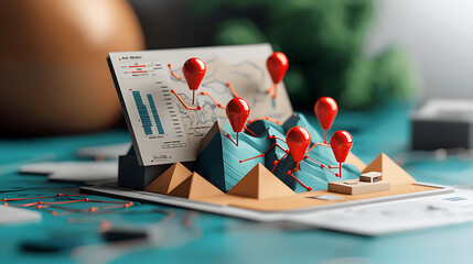 Aufkleber - data visualization analysis geographical mapping infographic presentation business environment aeria