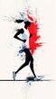 © Sirapopmillion - Dynamic Illustration of a Marathon Runner Crossing the Finish Line in Motion with Splashes of Color