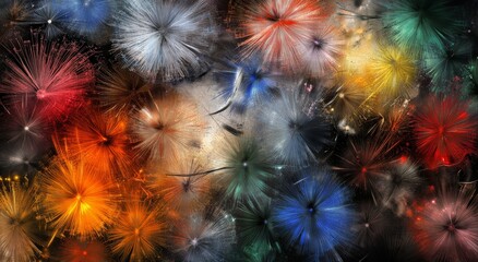 Poster - Complex Network of Interconnected Lines and Nodes Forming Dandelions