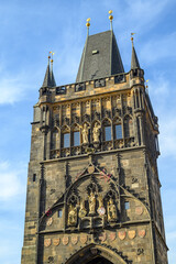 Wall Mural - Old Town bridge tower, gothic gateway tower on the the Charles Bridge in Prague, Chech Republic