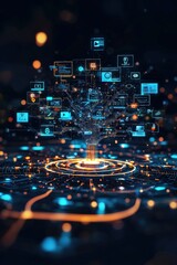 Poster - A conceptual visualization of AI tools transforming education under secure policies.