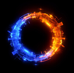 Wall Mural - glow swirl light effect. circular lens flare. abstract rotational lines. .power energy element. lumi