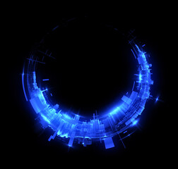 Wall Mural - glow swirl light effect. circular lens flare. abstract rotational lines. .power energy element. lumi