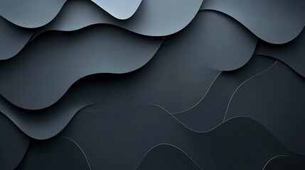 Wall Mural - Dark gray waves abstract background