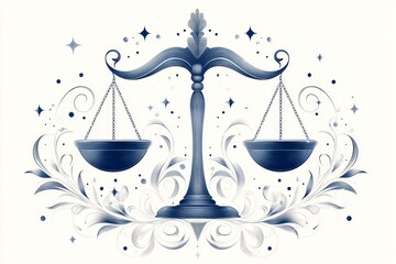 Poster - A simple vector illustration of the scales of justice on a clean white background