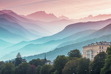 Wall Mural - sunrise over the mountains