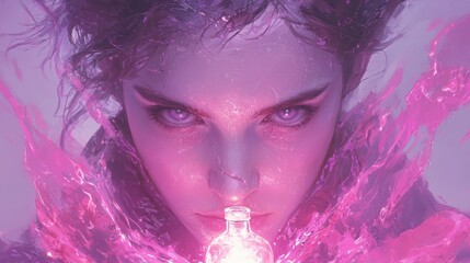 Poster - Mystical potion creation fantasy realm digital artwork ethereal atmosphere close-up enchantment unleashed