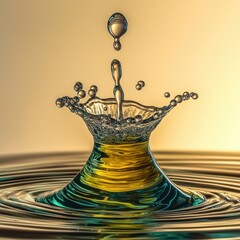 Poster - Splash of colorful water droplets nature setting macro tranquil viewpoint fluid dynamics