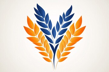 Poster - A clean minimalist icon of a wheat stalk with simple, elegant lines