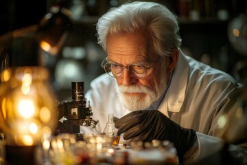 Poster - A scientist conducting statistical analysis on medical research data