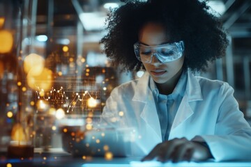 Poster - A scientist using logical deduction to connect evidence in a research study