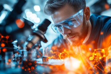 Poster - A scientist using logical deduction to connect evidence in a research study