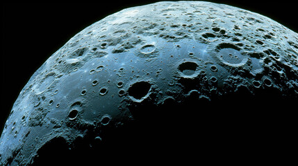 Wall Mural - stunning close up image of moon surface, showcasing its craters and texture in detail