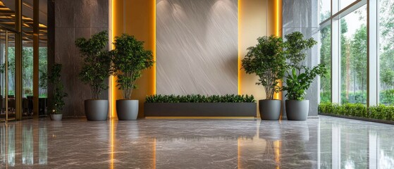 Poster - Spacious room featuring a large planter and a large window with natural light