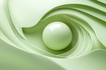 Fototapete - Abstract 3D design against green background .