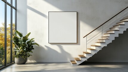 Poster - Plain white wall background suitable for various applications including design and photography projects