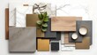 © Din Nasahrudin - A material mood board for kitchen, neutral colors