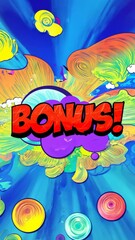 Poster - A colorful comic book with the words 