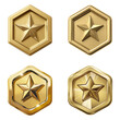 © Thanh - Golden Hexagonal Emblem with Raised Star Design