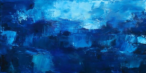 Poster - Vibrant Abstract Blue Ocean-like Texture in Thick Brushstrokes Modern Art Aesthetic : Generative AI