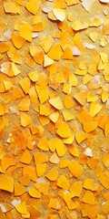 Poster - Crushed Eggshells Texture in Vibrant Yellow and Orange Hues : Generative AI