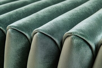 Poster - Soft textured green velvet fabric with repeating pattern and subtle light for elegant design