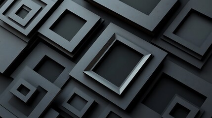 Wall Mural - Dark square frames, abstract design