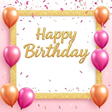 happy birthday card with balloons