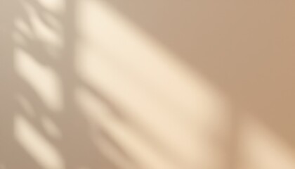 Poster - Soft light shadows on beige wall creating a minimalistic and serene atmosphere