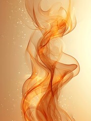Poster - An abstract swirl of golden and orange smoke-like textures creating a dreamy, fluid effect against a soft light background, evoking warmth and elegance.