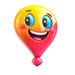 Leinwandbilder - A 3D rendered image of a happy smiley face shaped like a colorful balloon.