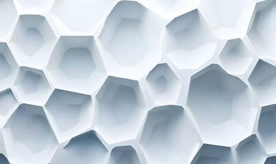 Poster - Abstract white background with a hexagonal pattern for technology