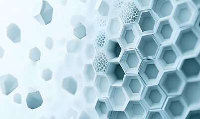 Poster - Abstract white background with a hexagonal pattern for technology
