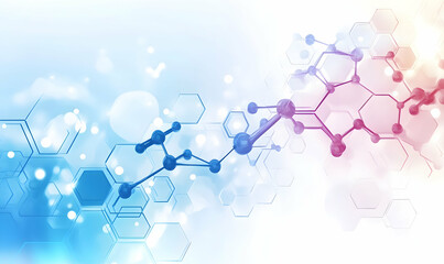 Poster - Abstract white background with a hexagonal pattern for technology