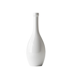 Poster - The image shows a sleek white ceramic bottle with a simple design set against a black background.