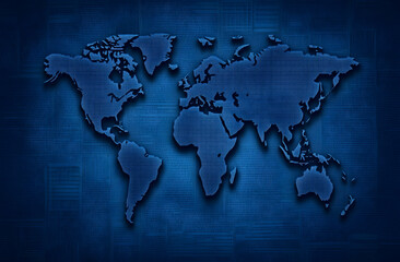 Poster - Abstract blue background with a network connection technology