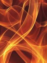 Leinwandbilder - Abstract Fiery Orange and Yellow Light Waves Creating Dynamic Energy and Motion : Generative AI