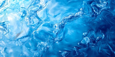 Poster - Crystal Clear Blue Water Waves Creating a Refreshing and Invigorating Visual Experience : Generative AI