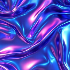 Wall Mural - photo 3d render metallic liquid background. abstract neon texture. rainbow 3d holographic foil. wavy