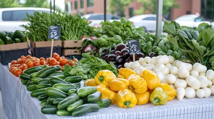 Wall Mural - Farmers market colorful vegetables sale