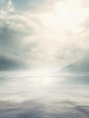 Poster - Peaceful Seascape with Tranquil Waters and Gentle Clouds in a Serene Atmospheric Morning Light : Generative AI