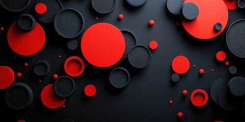 Poster - Colorful abstract circles on a dark background create a striking visual contrast for artistic display
