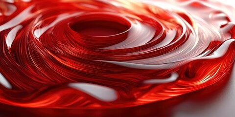 Poster - Swirling red liquid creates a mesmerizing pattern on a smooth surface