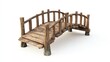 © ari - Wooden arch bridge in a garden on white background, outdoor decor, for landscape design use